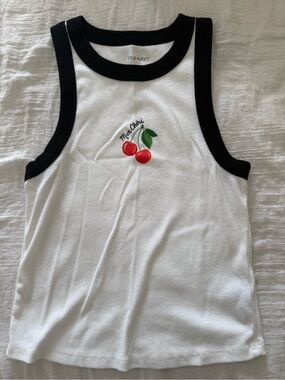 Old Navy White Tank with Black Trim
